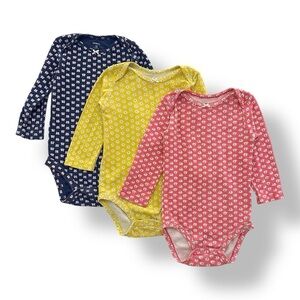 Carter’s | Bundle of Patterned Long Sleeve Bodysuits (18 mos)